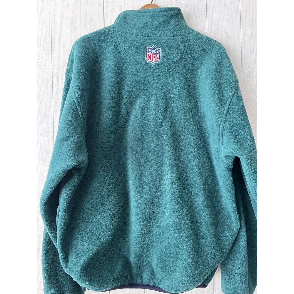 VTG Starter Pro Line Miami Dolphins Fleece Pullover 1/2 Zip Mens Medium Green